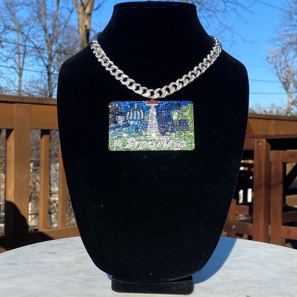 VanRah Design Custom Chain- “Rock Candy” Bling DC WMATA Metro Card Silver Choker